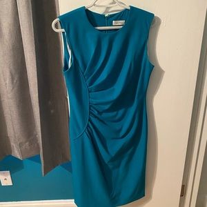 Teal Calvin Klein Sleeveless Business Casual Dress